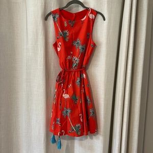 red/orange woman's small sleeveless sundress -brand: Bailey Blue